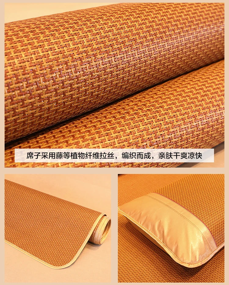Cool mat summer rattan mat dual-use student dormitory single double foldable mattress summer natural pure rattan straw mat home