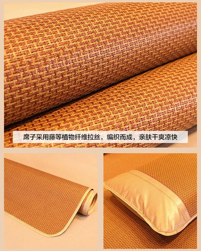 Cool mat summer rattan mat dual-use student dormitory single double foldable mattress summer natural pure rattan straw mat home