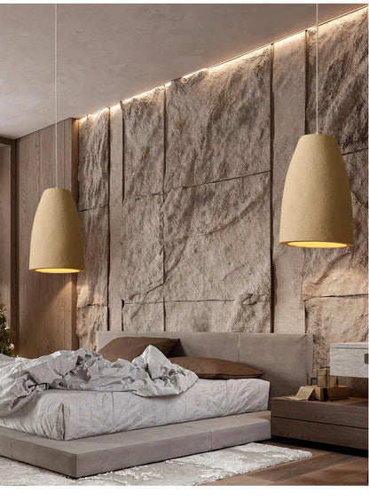 Wabi Sabi Restaurant LED Chandelier Light Bar Designer Bedroom Bedside Lamp Home Decor Cement Living Room Homestay Hanging Light