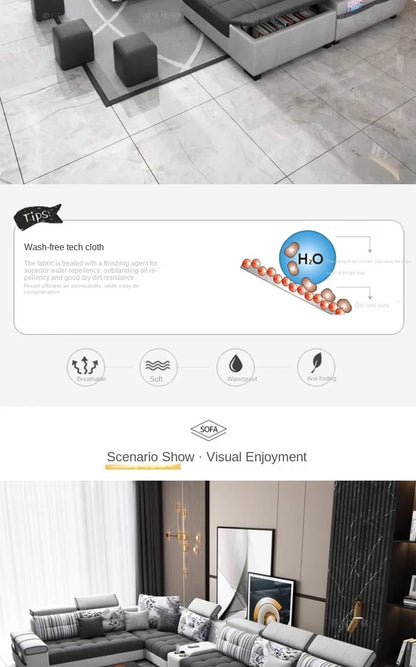 Gray Large Wood Sofas Filler Waterproof Design Lazy Lounges Puffs Couch Salon Recliner Luxury Canape Salon Furniture Home