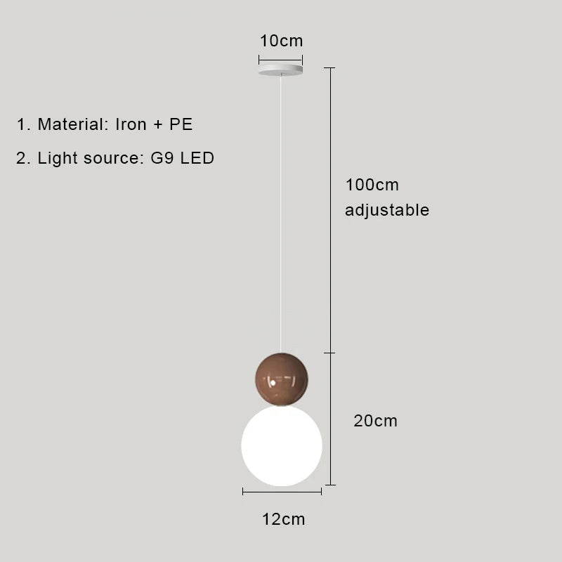 Nordic Pendant Light Modern LED Hanging Lamp Cream Style Indoor Lighting Room Decor Bedroom Living Room Bedside Light Fixture