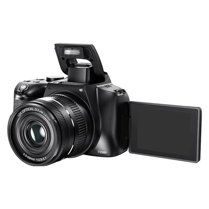 4K HD Digital Camera for Photography Auto Focus 12X Optical Zoom Vlogging Camera for YouTube 72MP WiFi Livestream Video Cameras