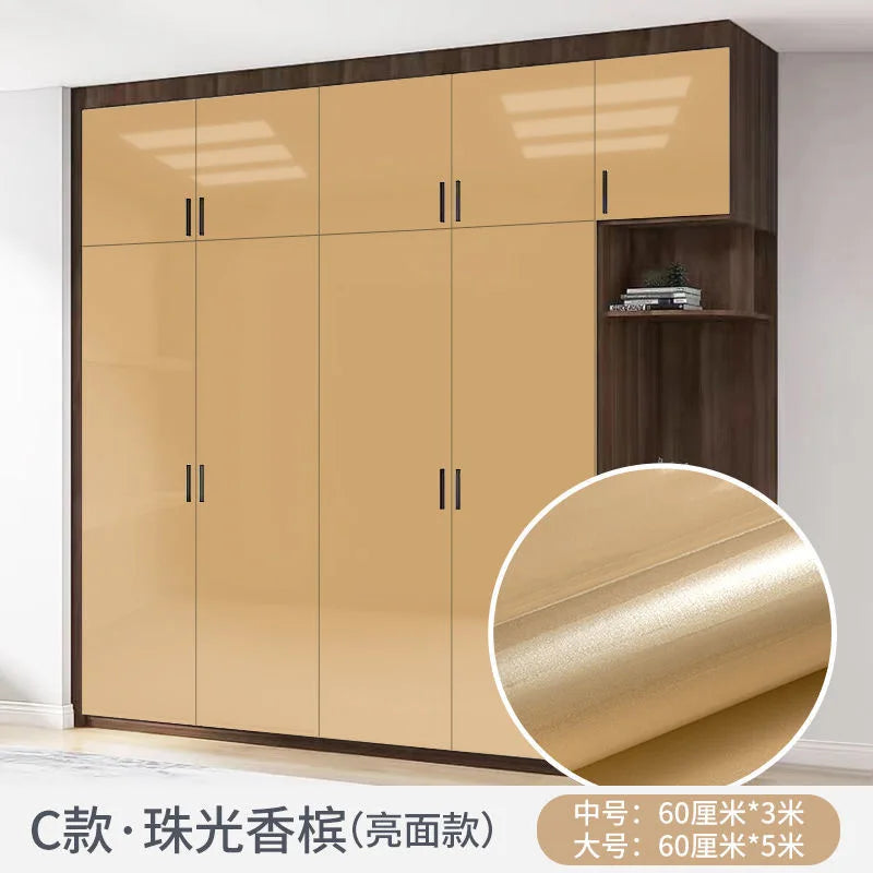 80cm Solid Color Decorative Film PVC Self Adhesive Wall Paper Furniture Renovation Stickers Kitchen Cabinet Waterproof Wallpaper