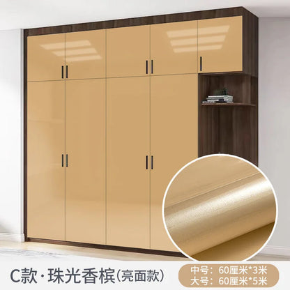 80cm Solid Color Decorative Film PVC Self Adhesive Wall Paper Furniture Renovation Stickers Kitchen Cabinet Waterproof Wallpaper