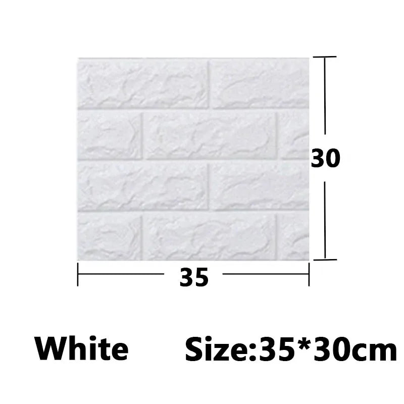 1-30Pcs 35cmx30 3D Wall Panels Stickers Wallpaper DIY Waterproof for Living Room Bedroom Kitchen Background Decoration