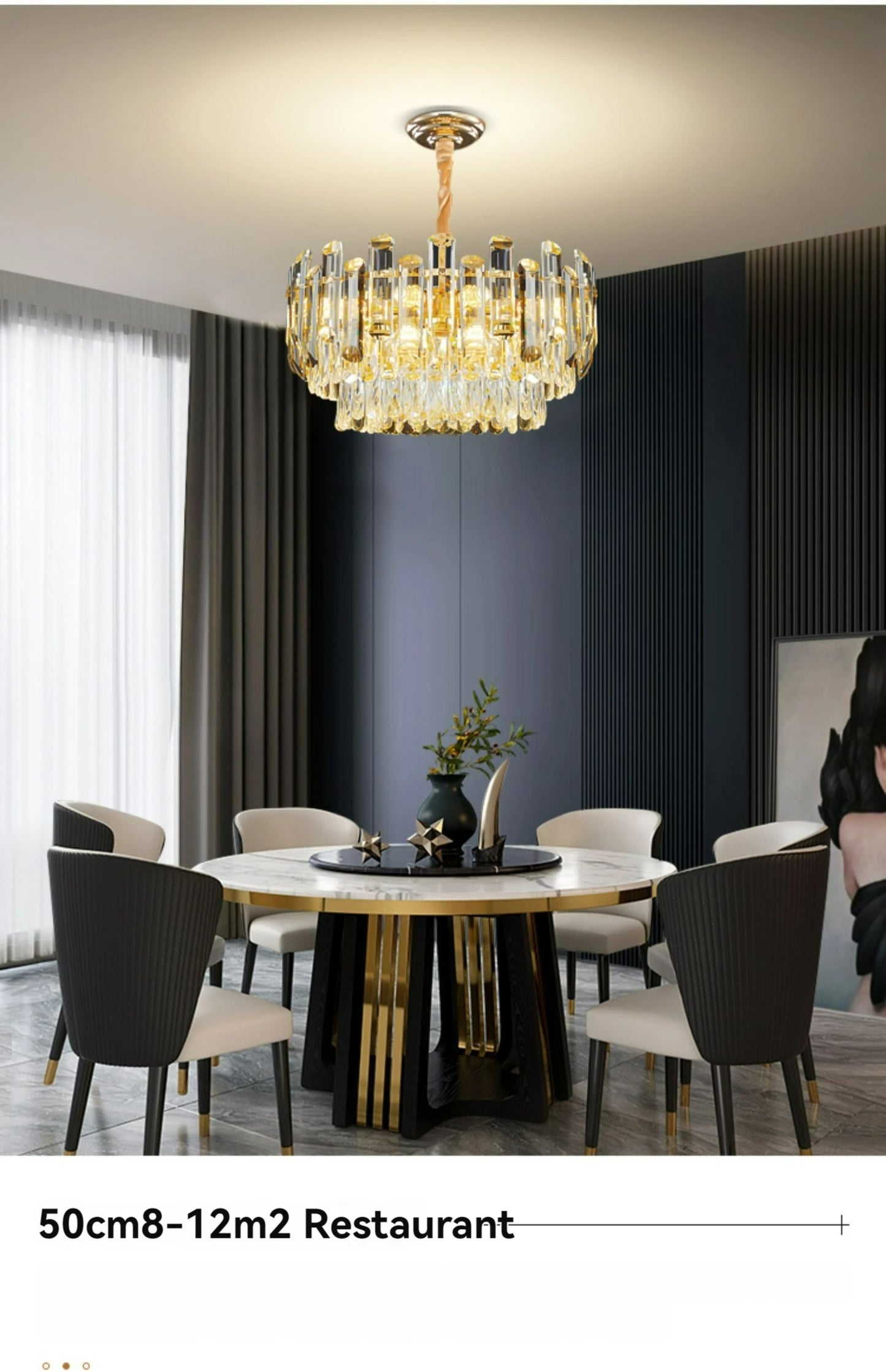 Post-modern Simple and Luxurious Crystal Chandelier Living Room Lamps Dining Room Decoration Household Led Indoor Lighting