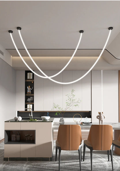 Nordic Hose Led Chandelier for Dining Living Room Center Table Kitchen Bedroom Pendant Lamp Minimalist Decor Lighting Lusters