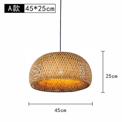 Bamboo Lantern Bamboo Woven Chandelier Chinese Restaurant Tea Room Chandelier Japanese Restaurant Straw Hat Rattan Woven Chandel