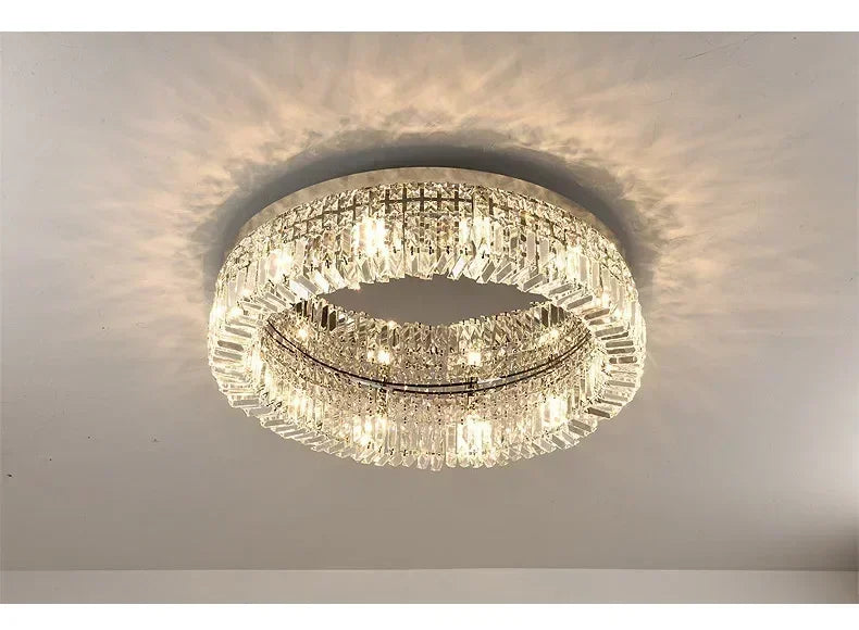 Luxury Modern Minimalist Crystal Glass Round Ceiling Chandelier for  Living Room Bedroom Study Led Indoor Lighting Decor