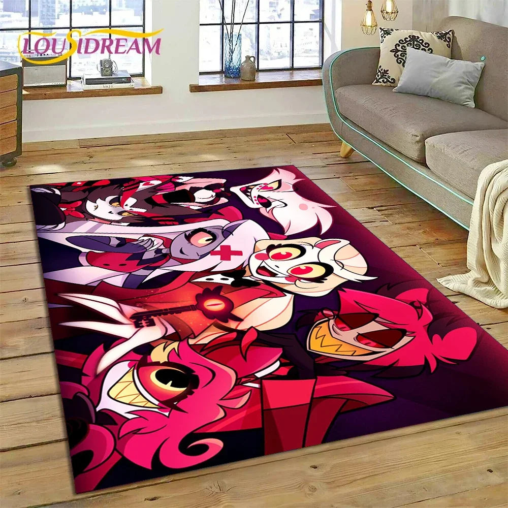 Cartoon H-Helluva Boss Blitzo H-Hazbin Hotel Carpet Rug for Bedroom Living Room Home Sofa Decoration,Child Large Decor Floor Mat