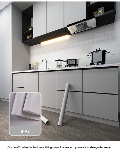 Modern Self-Adhesive Waterproof Wall Stickers, Vinyl Film, Contact Paper, Monochromatic, Cabinet, Home Decor, Kitchen