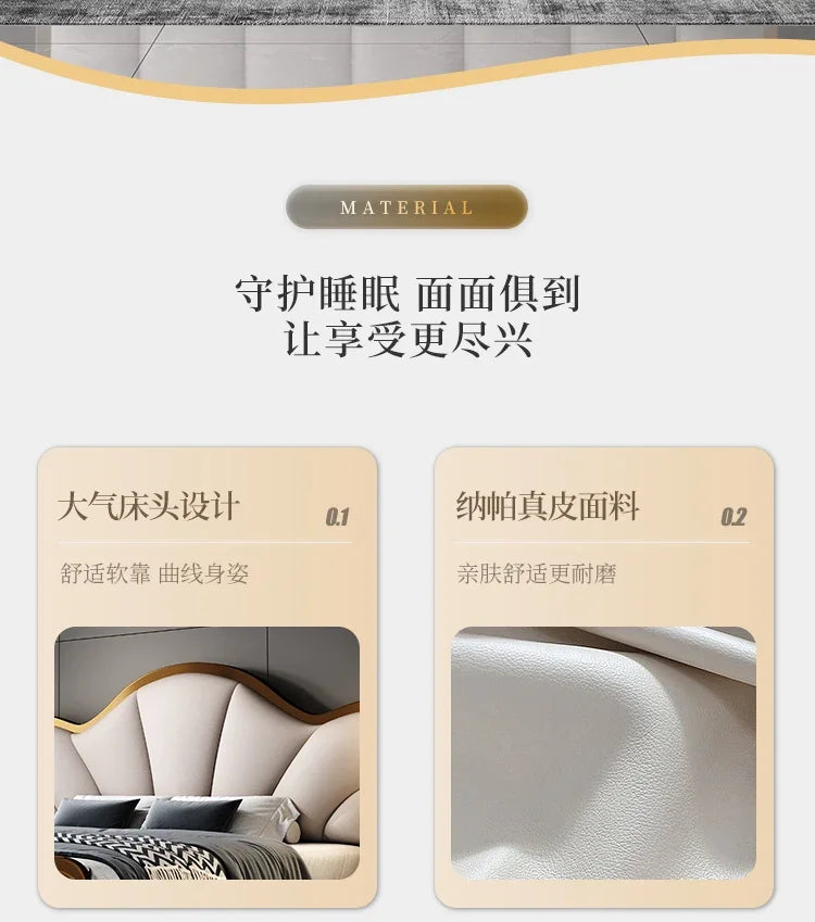 Nordic Luxury Double Bed Modern Wood High End Headboard Frame Double Bed Kids Girl Camas Matrimonial Furniture For Bedroom
