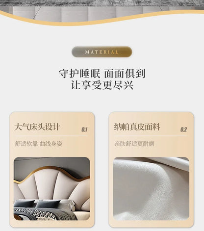 Nordic Luxury Double Bed Modern Wood High End Headboard Frame Double Bed Kids Girl Camas Matrimonial Furniture For Bedroom