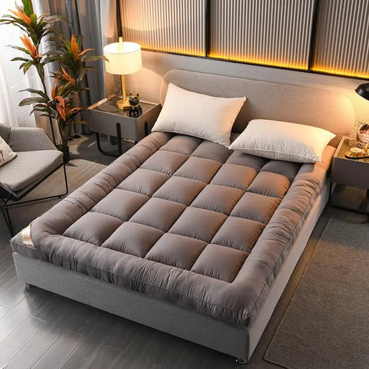 Soft Filling Mattress Pad Soft Down Velvet Tatami Mats Mattress Fluffy and Breathable Relieve Body Stress Soft Cushion Anti-Slip