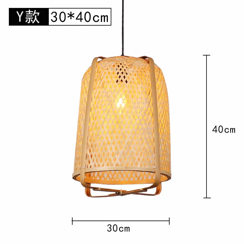 Bamboo Lantern Bamboo Woven Chandelier Chinese Restaurant Tea Room Chandelier Japanese Restaurant Straw Hat Rattan Woven Chandel