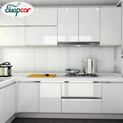 PVC Waterproof Oil-Proof Wallpaper White Self-Adhesive Kitchen Cabinet Table Top Old Furniture Renovation Color Change Stickers
