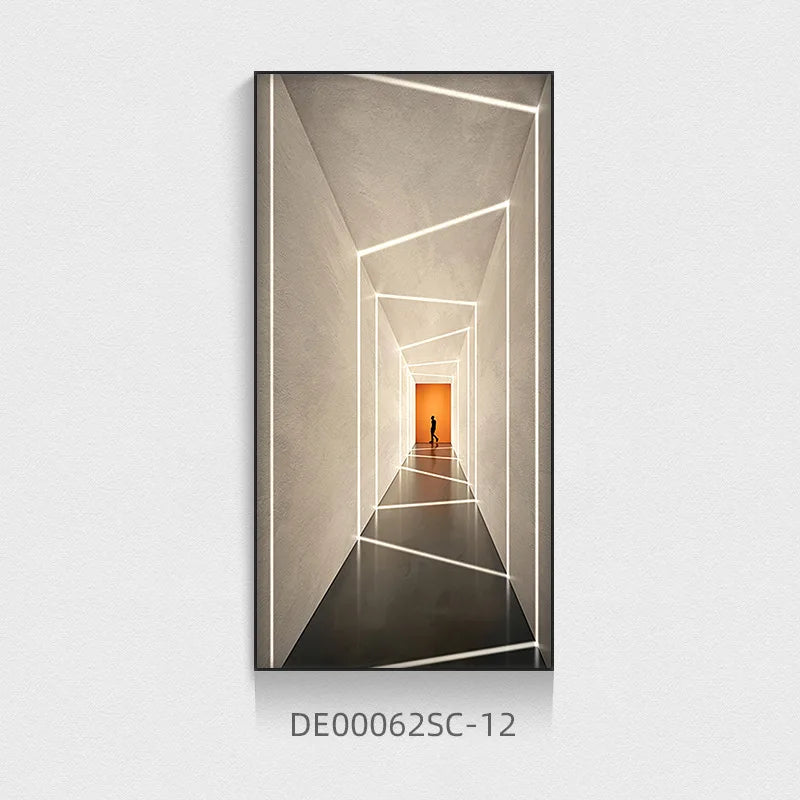Modern Light Luxury Entrance Corridor Building Extension Decorative Painting Architecture Posters Prints Porch Wall Decoration