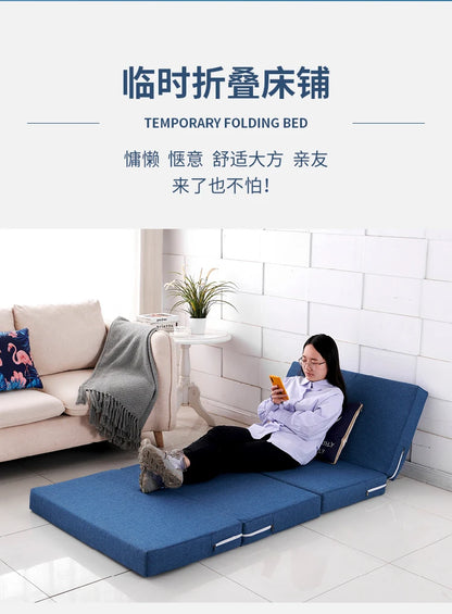 Compact Memory Foam Folding Mattress Office Nap Bed Compact Tatami Yoga Mat Foldable Sponge Mattress Portable Single Bed for Eas
