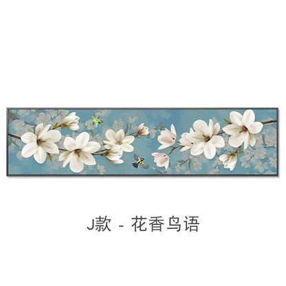 New Chinese Zen Flower and Bird Bedhead Painting Living Room Decoration Painting Sofa Background Wall Mural Painting Home Decor