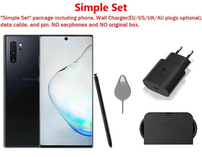 Samsung Galaxy Note10+ N975U1 Note10 Plus 6.8" AMOLED 256/512GB ROM 12GB RAM Snapdragon Fingerprint NFC 4G Original Cell Phone