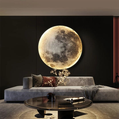 Nordic Modern Designer Art Minimalist Moon Wall Lamp Foyer Gallery Background Bedroom Bedside Roof Creative Decoration Hotel Bar