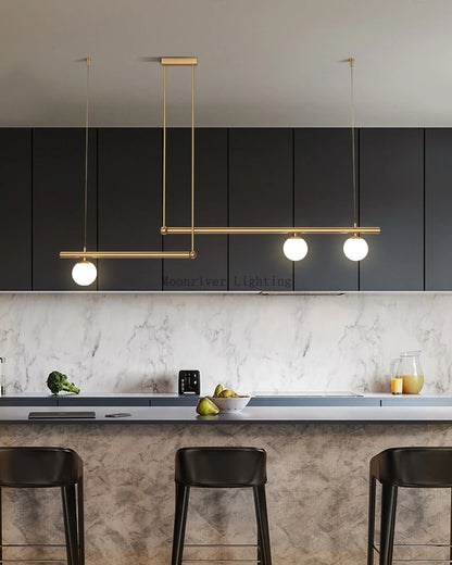 Hanging Lamp for Home LED Modern Minimalist Living Room Chandelier Simple Linear Restaurant Pendant Light Nordic Creative Shop