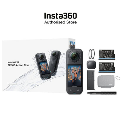 2025 New Arrival - Insta360 X5 360 Action Camera Essentials Bundle New Wind Guard 185 mins Run Time