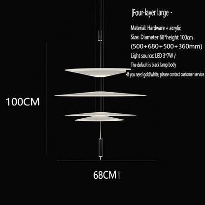 Modern Flying Saucer LED Pendant Lights Personality Home Decor Hanging Lamp Dining Table Bar Living Room Artistic UFO Chandelier