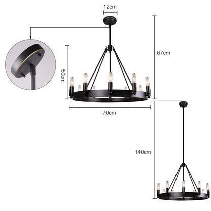 Industrial Vintage Black Chandelier For Kitchen Bedroom Living Room Indoor  Lighting Retro Wrought Iron Antique Pendant Lights
