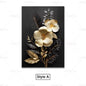 Luxury Black Gold Plant Leaves Canvas Poster Print Modern Home Abstract Wall Art Painting Living Room Luxury Decoration Gift