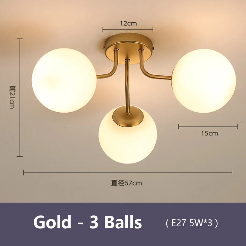 Nordic Milk White Glass Chandel Ceiling Lights for Living Room Bedroom LED Chandelier Kitchen Light Black Lighting Light Fixture