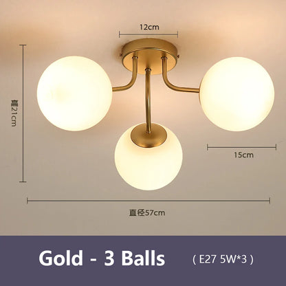 Nordic Milk White Glass Chandel Ceiling Lights for Living Room Bedroom LED Chandelier Kitchen Light Black Lighting Light Fixture