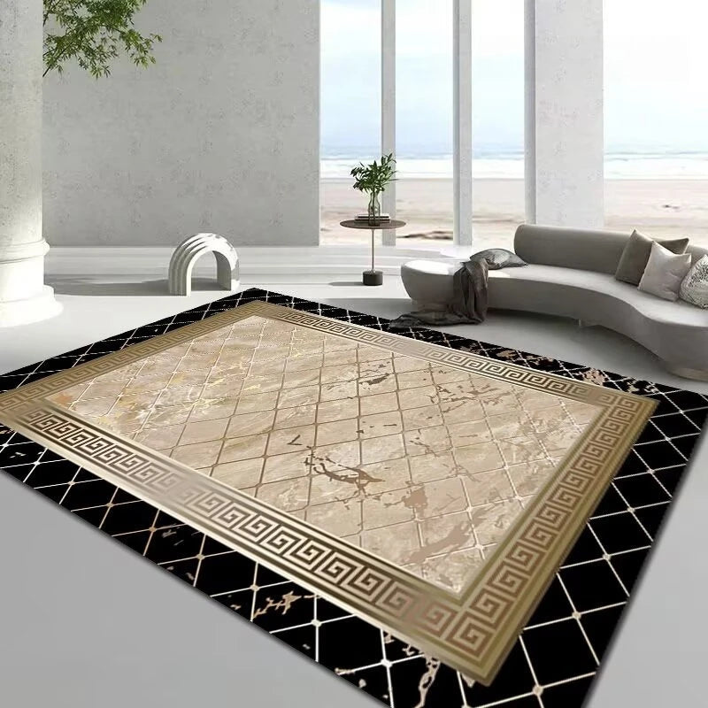 European Style Luxury Large Area Decor Rugs Home Frame Pattern Living Room Carpets Bedroom Lounge Coffee Tables Soft Floor Mat