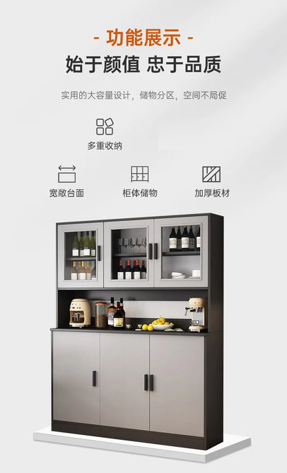 Modern Tall Minimalist Sideboard Buffet Slate Cupboard Living Room Furniture Entrance Hall Console Table Kitchen Storage Cabinet