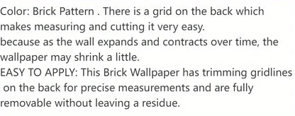 Waterproof Self-Adhesive Stone Brick Wallpaper for Living Room Kitchen Bedroom Removable Stickers for Fall Aesthetic Wall Decor