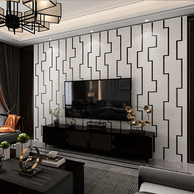 Dark Velvet Wallpaper Coffee Color 3D Thickened TV Background Wall Living Room Non-woven Non-self-adhesive Simple Wall Sticker