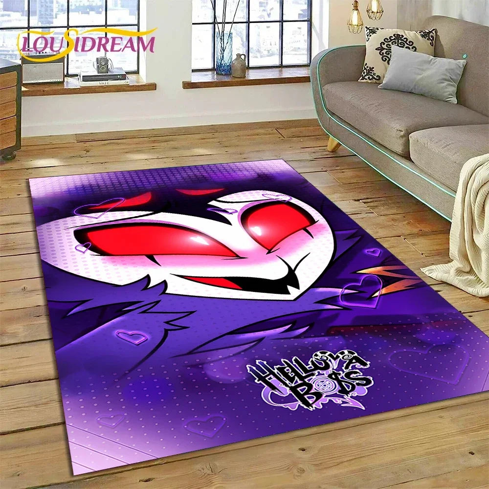Cartoon H-Helluva Boss Blitzo H-Hazbin Hotel Carpet Rug for Bedroom Living Room Home Sofa Decoration,Child Large Decor Floor Mat