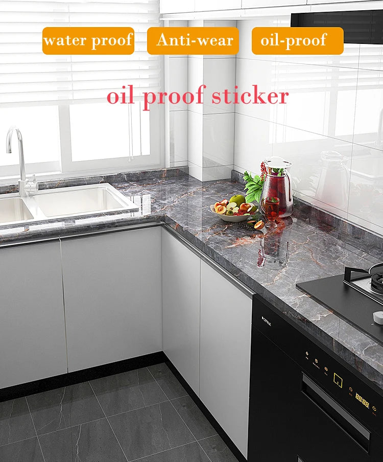 40cm Oil Fume Patch Kitchen Cabinet Storage Fire Resistance Waterproof Wall Stickers Thermal Insulation Self-adhesive Wallpaper