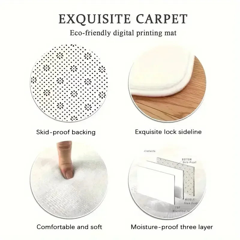 Black Gold Marble Area Rug Modern Abstract Geometric Rug Non-Slip Soft Floor Carpet Decor for Home Living Room Bedroom Office