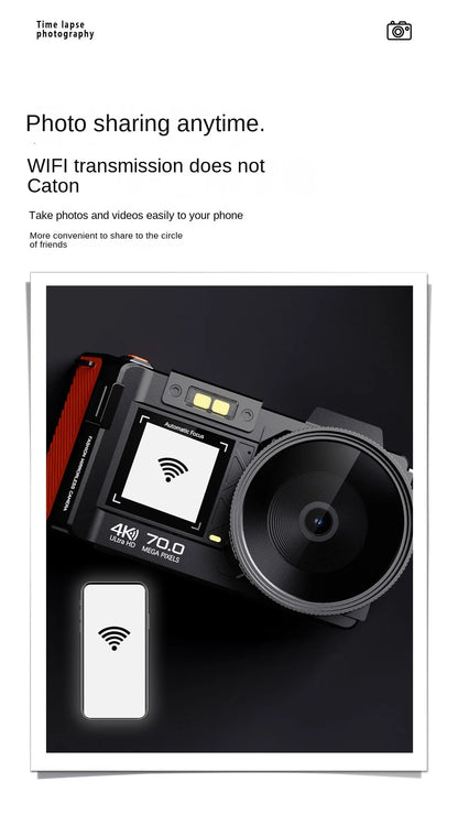 D100 4K HD 70 Million DSLR Digital Camera Recording Function, Supports WIFI, Night Camera Function, Autofocus Digital Camera