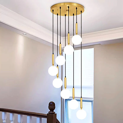 Modern ring stairs led lights pendant light lamps for living room led Chandeliers for dining room hanging light indoor lighting