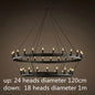 Modern American Retro Iron Pendant Lamp Vintage Industrial Led Droplight Round Cafe Restaurant Bar Knight Candle Chandelier
