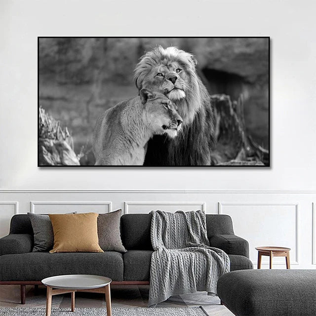 Large Size Lion Leopard Animals Posters African Elephant Tiger Wall Picture Canvas Painting One Piece Home Decoration No Frame