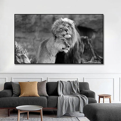 Large Size Lion Leopard Animals Posters African Elephant Tiger Wall Picture Canvas Painting One Piece Home Decoration No Frame