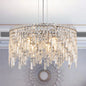 Chrome Elegant Crystal Chandelier Modern Ceiling Light Fixture with Reflective Hanging Crystals for Living Room and Foyers