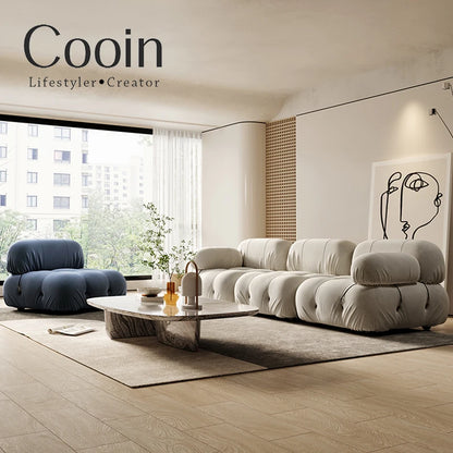 Combination square sofa Mario bedroom small apartment full sponge vacuum compression Living room leisure chair lazy fabric sofa