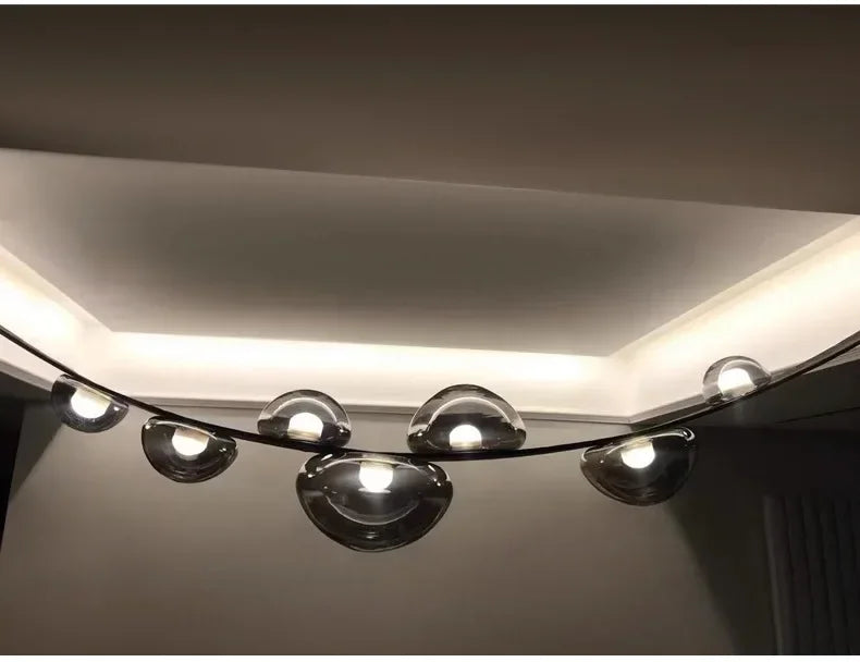 Modern Minimalist Restaurant Gray Decorative Chandelier Nordic Art Designer Villa Duplex Suspended Living Room Staircase Chandel