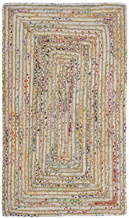 Rug Runner Jute and Cotton Reversible Handmade Braided Style Rug Rustic Look Rug Living Room Decoration