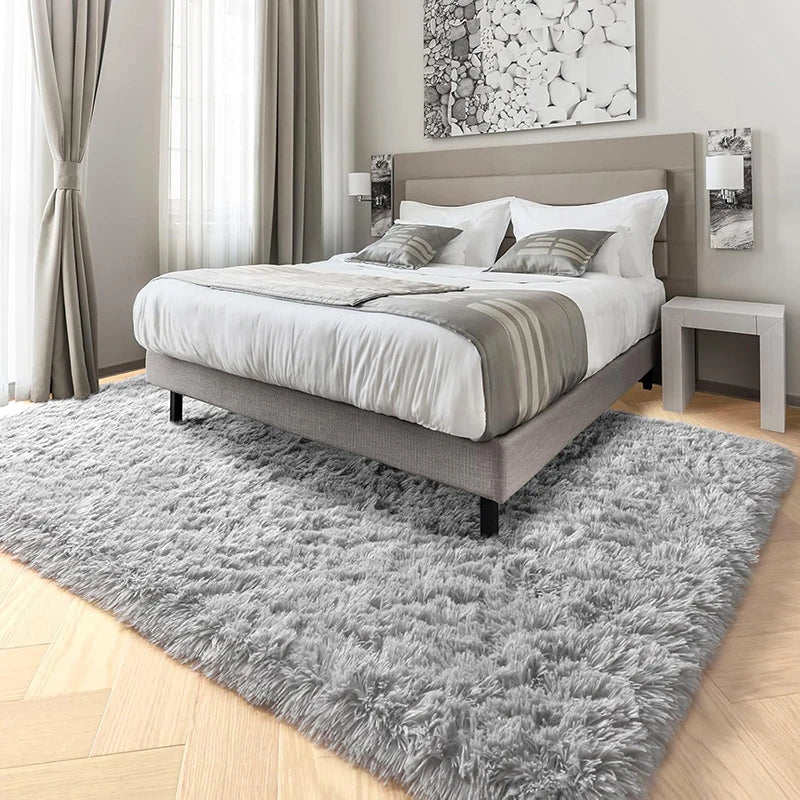 Grey Area Rugs for Living Room Bedroom carpet Soft Plush Fluffy Rug for Dorm Room Classroom Home Office Nursery Thick Carpet