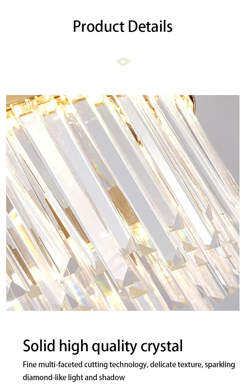 Nordic Luxury Chandeliers Crystal Pendant Ceiling Lights for Living Dining Room Kitchen Gold Pendant Light Decor Indoor Lighting